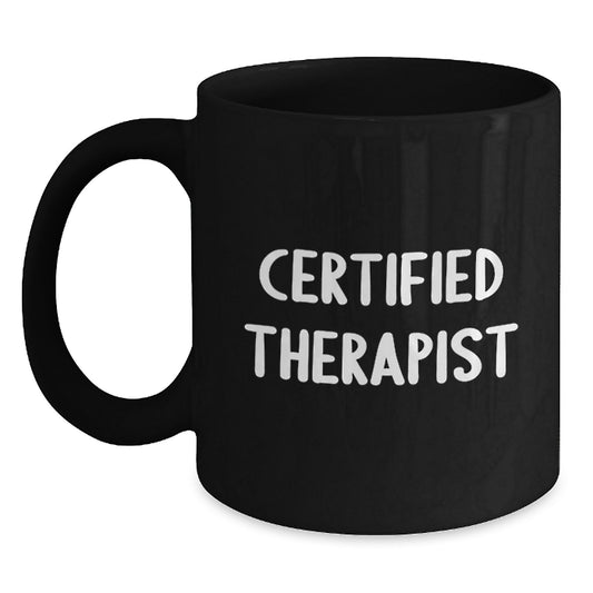 Funny Gifts from Friends for Therapist Birthday Unique Mugs with 'I'm not a morning person' Quote, Black Coffee Mug, 11oz or 15oz, Microwave and Dishwasher Safe - Main