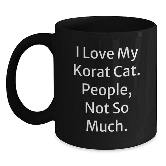 Funny Korat Cat Lover Gifts from Friends Birthday Unique Gifts Korat Cat Enthusiasts Black Coffee Mug - Main