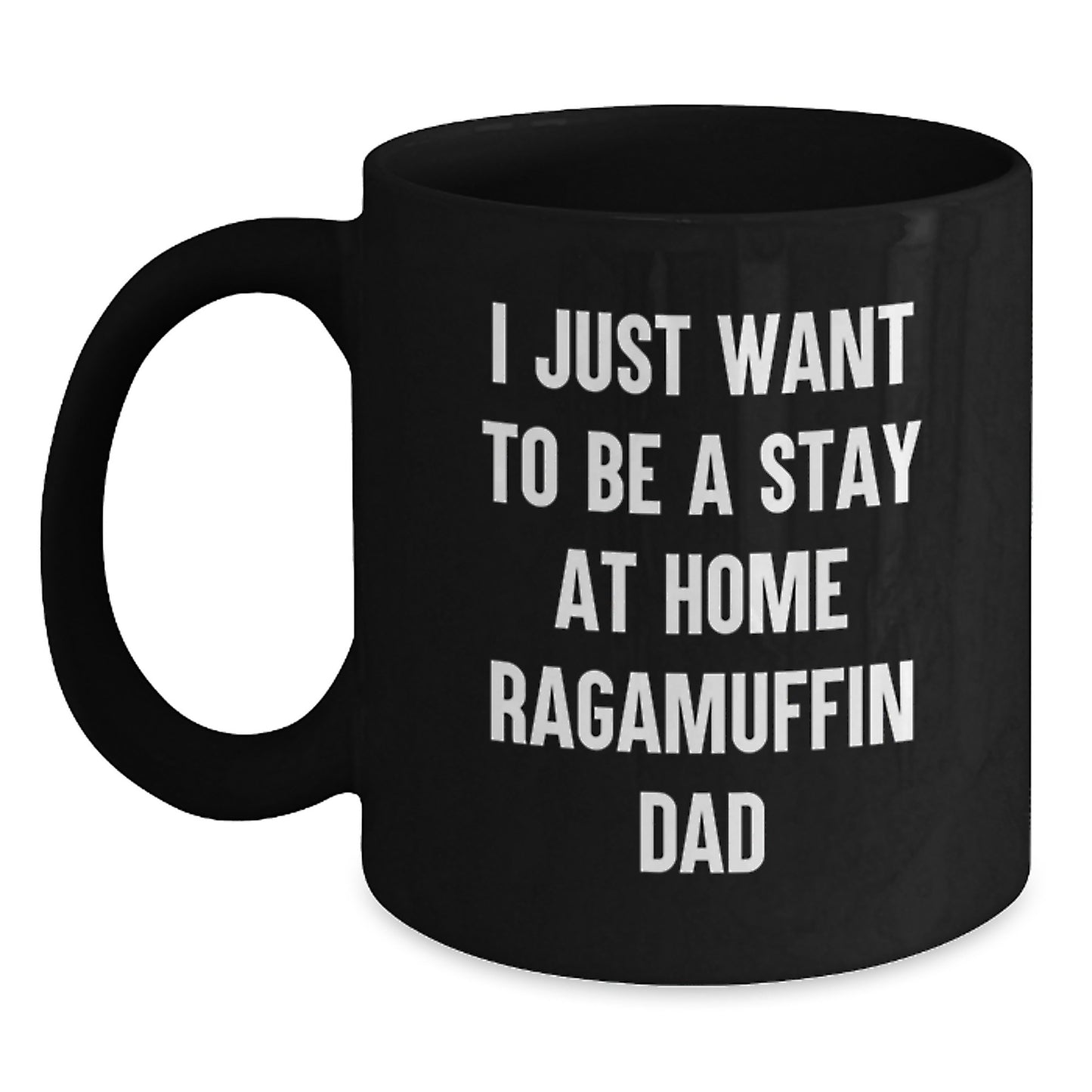 Ragamuffin Cat Dad Christmas Unique Gifts for Men Funny Stay at Home Dad Black Coffee Mug - Main