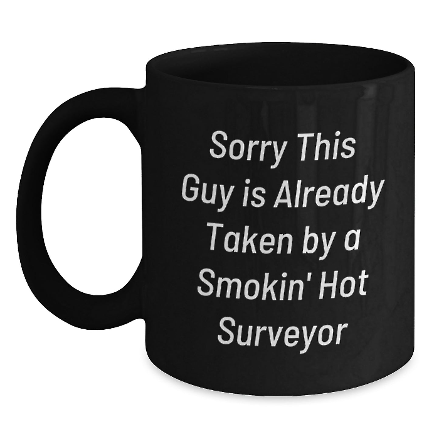 A Funny Gift for Surveyor Enthusiasts, Black Coffee Mug from Friends, Perfect for Men Surveyors at Christmas Unique Gifts - Main