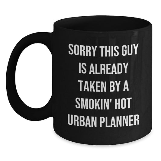 Gifts from Friends to Urban Planner - Funny Quote - Smokin' Hot Urban Planner Black Coffee Mug, Unique Christmas Unique Gift Ideas for Office Workers - Main