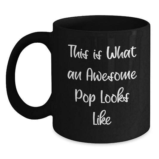 Funny Pop Enthusiast Gifts from Friends and Family for Christmas Unique Pop Mugs, Black Coffee Mug This Is What An Awesome Pop Looks Like - Main