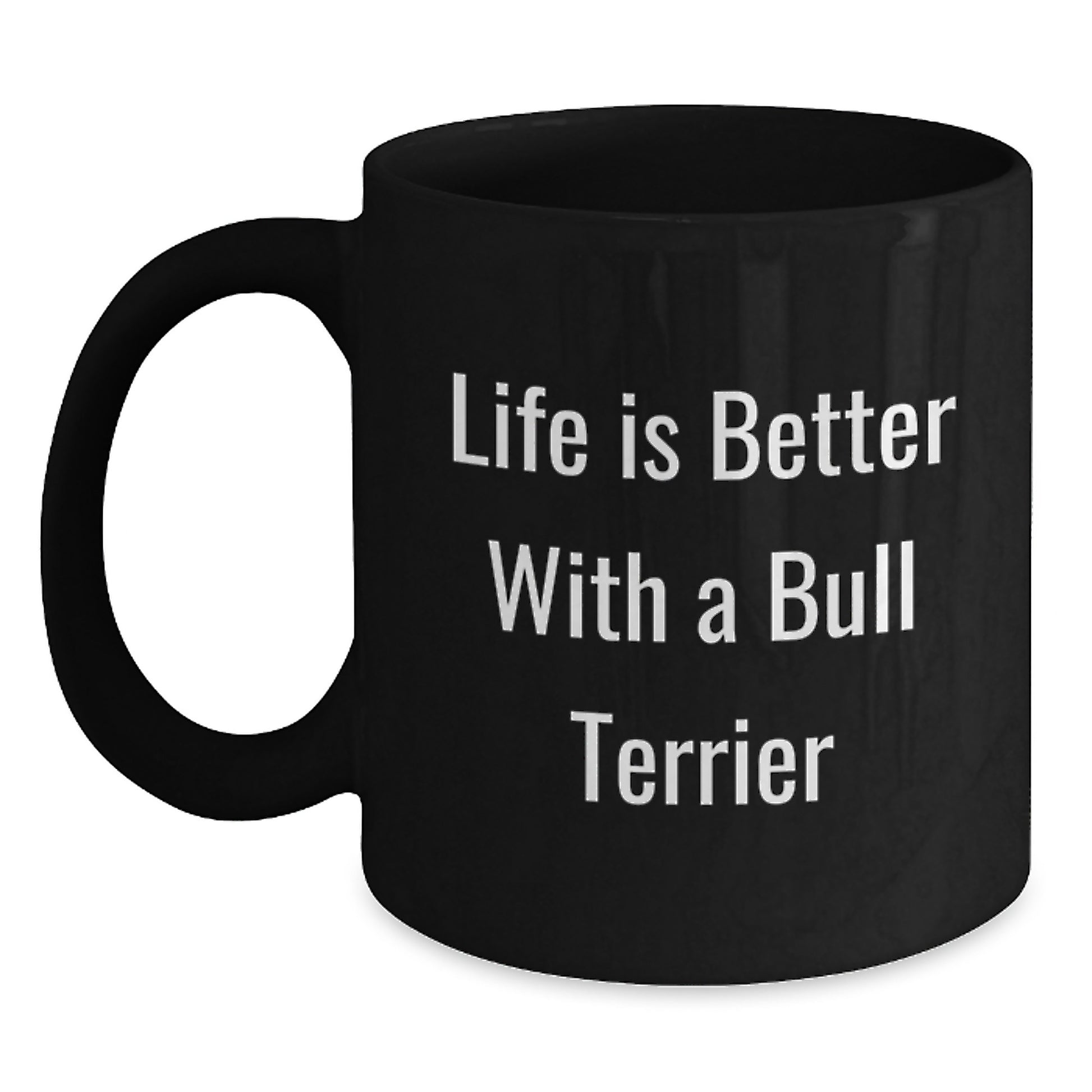 Funny Bull Terrier Dog Lover Gifts from Friends for Graduation Unique Black Coffee Mug - Main