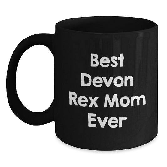 Funny Devon Rex Cat Mom Gifts, Birthday Unique Gifts from Men, Women for Devon Rex Cat Lovers Black Coffee Mug - Main