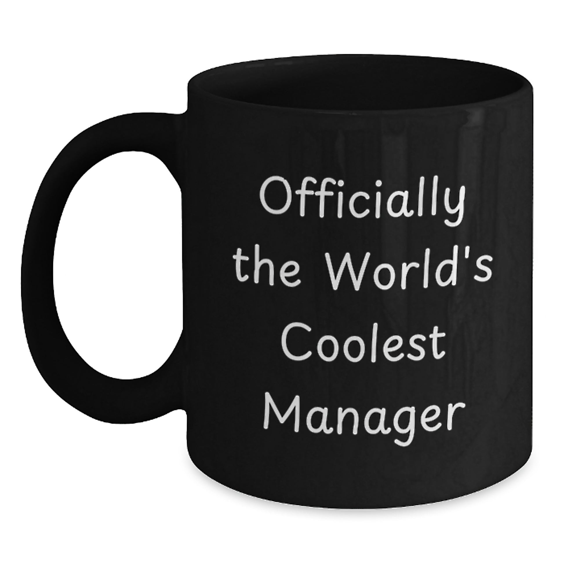 Funny Gifts for the World's Coolest Manager, Black Coffee Mug, Graduation Unique Gifts from Friends - Main