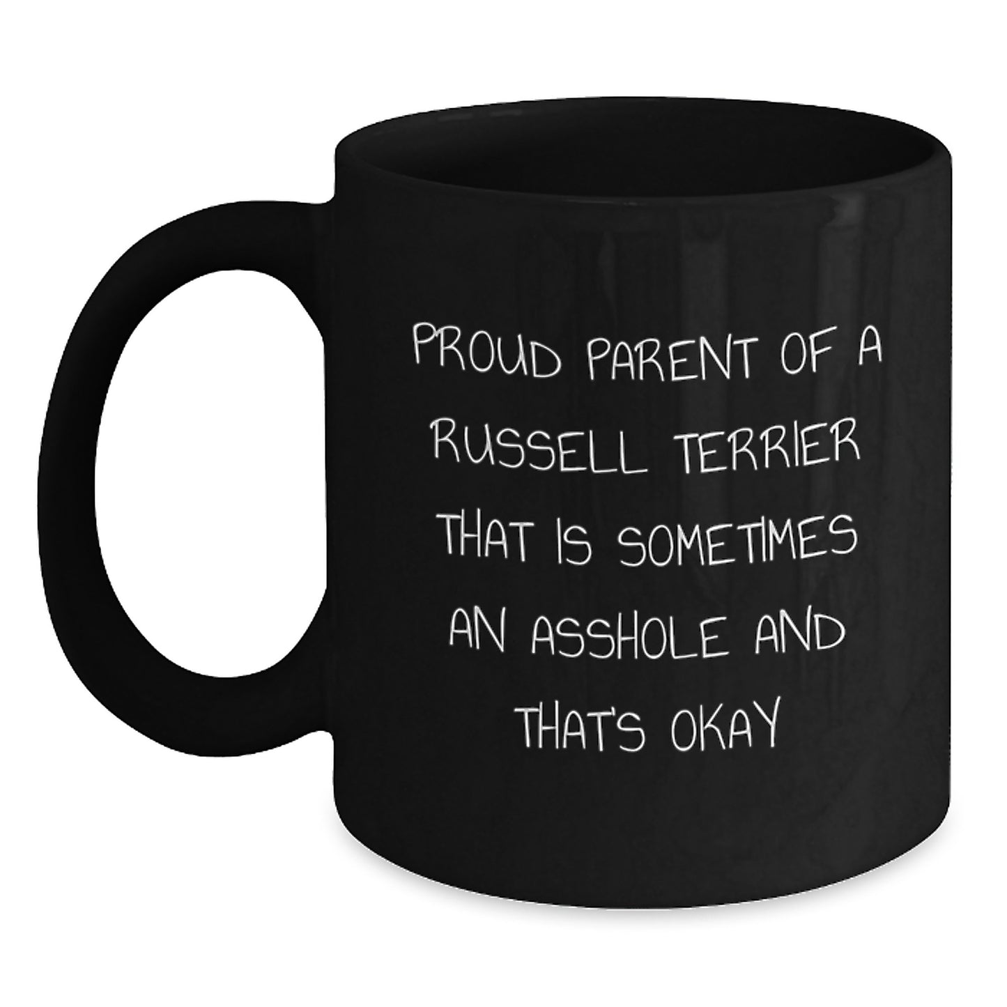 Funny Russell Terrier Dog Mom Gifts from Men to Women on Mother's Day Unique Black Coffee Mugs - Main