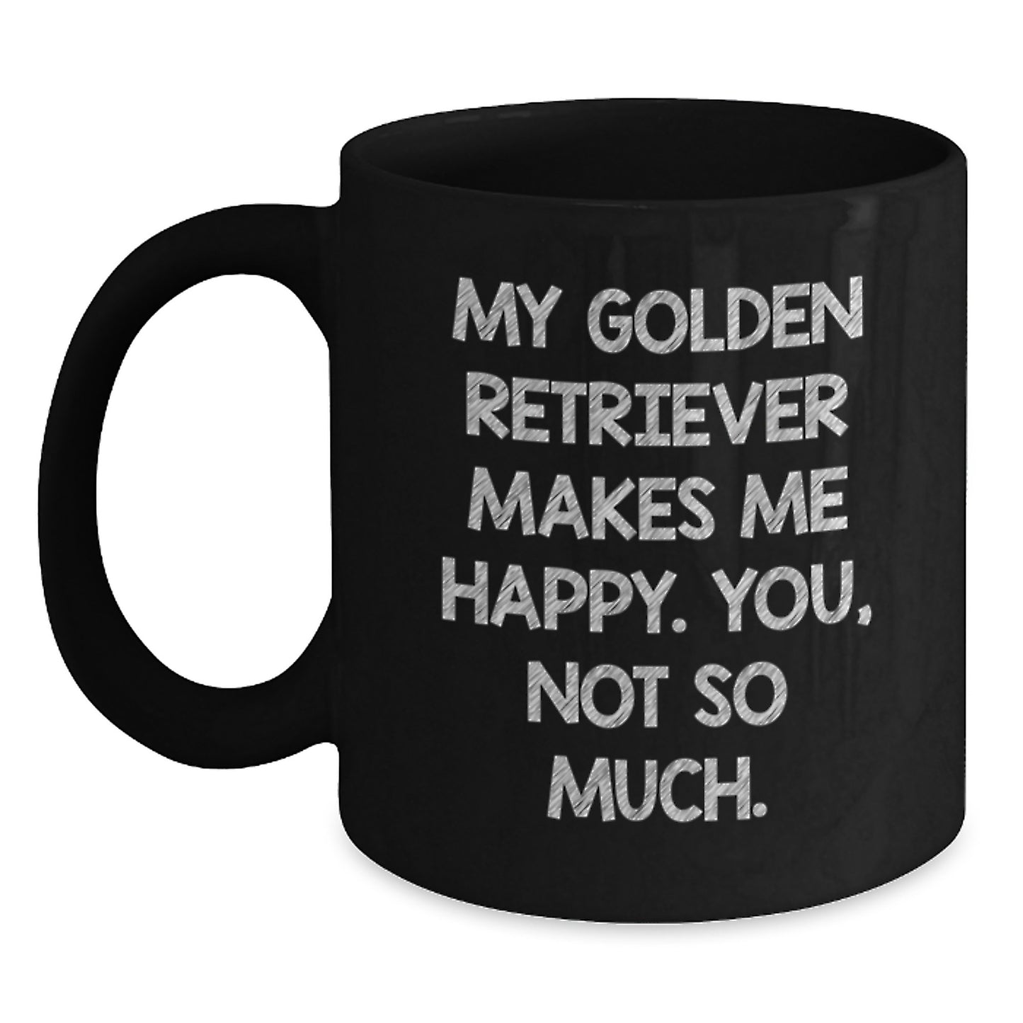 Funny Golden Retriever Dog Gifts from Men to Women, Black Coffee Mug for Valentine's Unique Presents - Main