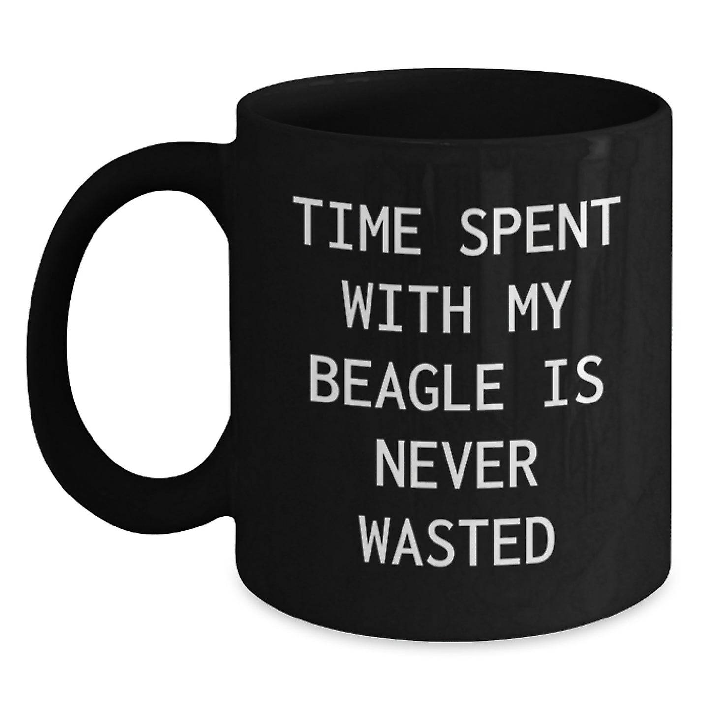 Funny Beagle Dog Lover Gifts from Men to Friends on Valentine's Unique Black Coffee Mug - Main