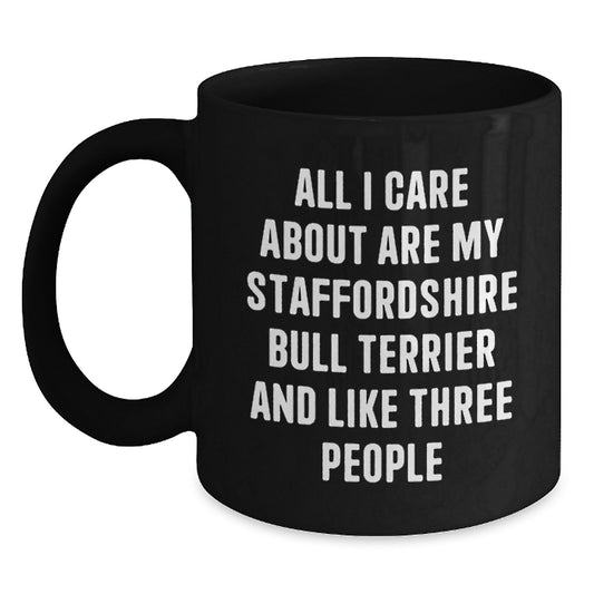 Funny Staffordshire Bull Terrier Dog Gifts - Black Coffee Mugs for Women, Great Birthday Unique Gifts from Friends and Family - Main