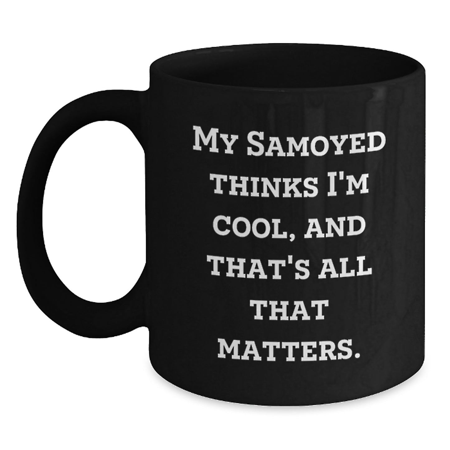 Funny Samoyed Dog Gifts for Men from Friends Birthday Unique Presents Black Coffee Mug - Main