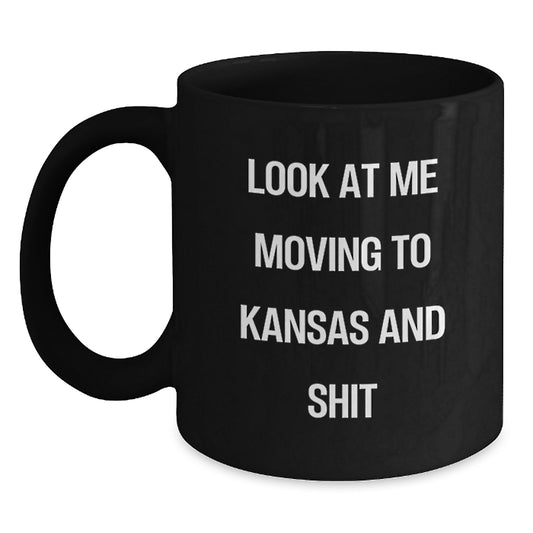 Funny Kansas Black Coffee Mug Gifts for Men from Friends on Birthday - Main