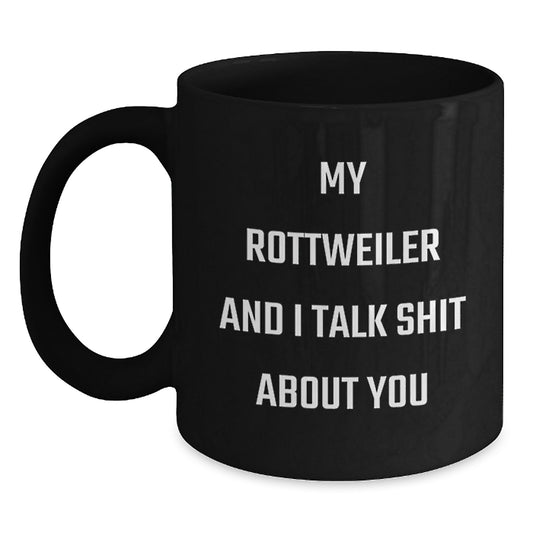 Funny Rottweiler Dog Gifts for Men from Friends, Black Coffee Mug for Graduation Unique - Main