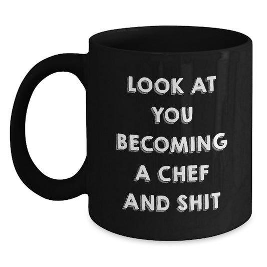 Funny Chef Quotes Black Coffee Mug Gifts from Men to Woman Chef Friends on Mother's Day Unique - Main