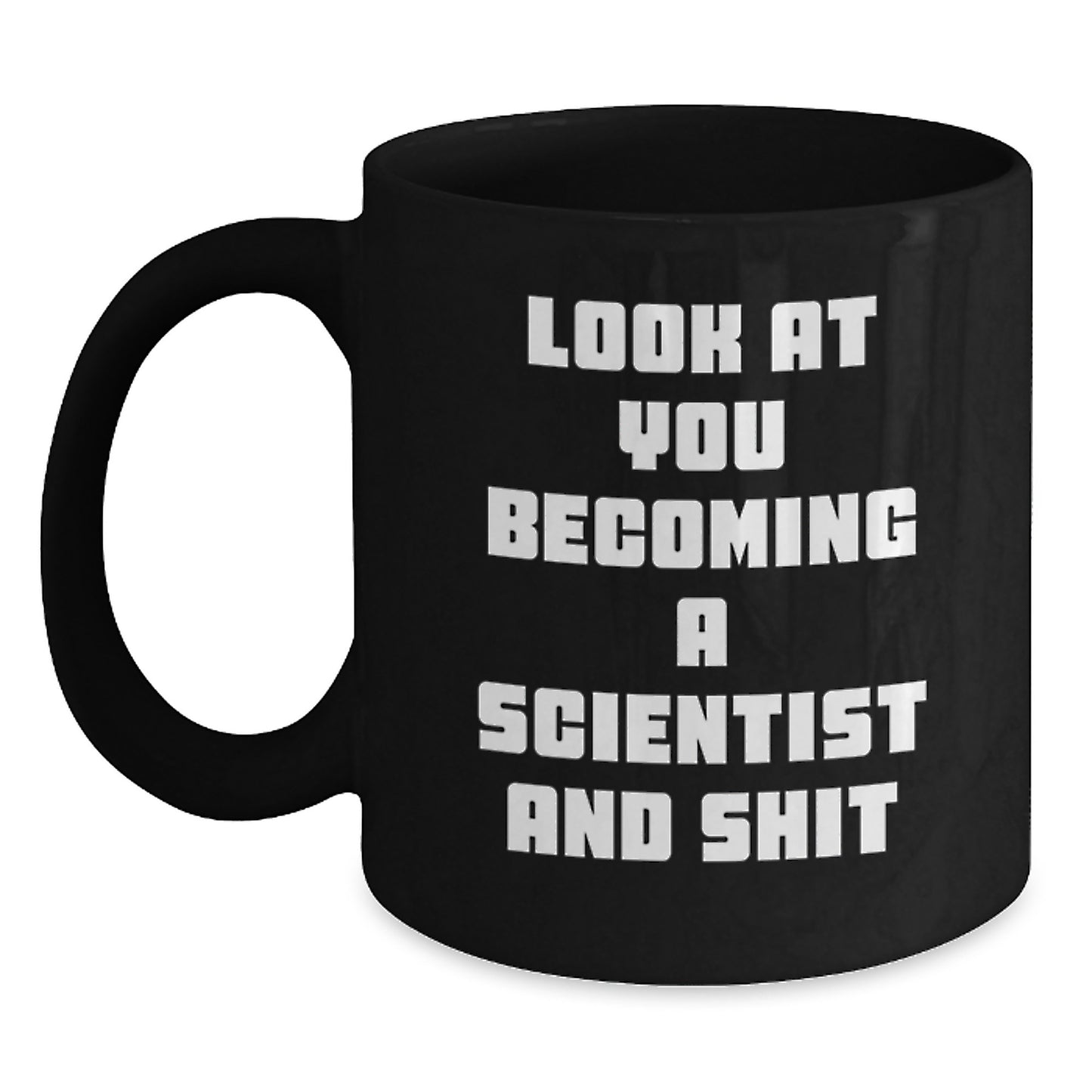 Funny Scientist Gifts from Friends, Unique Black Coffee Mug for Scientist Men, Graduation Unique Gifts - Main