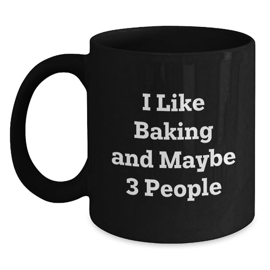Baking Lover's Humor, Funny Baking Gifts for Friends, Unique Black Coffee Mug for Graduation - Main