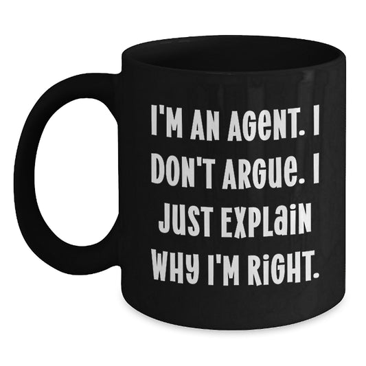 Funny Agent Quotes Gifts for Agent Men Graduation Unique Agent Black Coffee Mug - Main