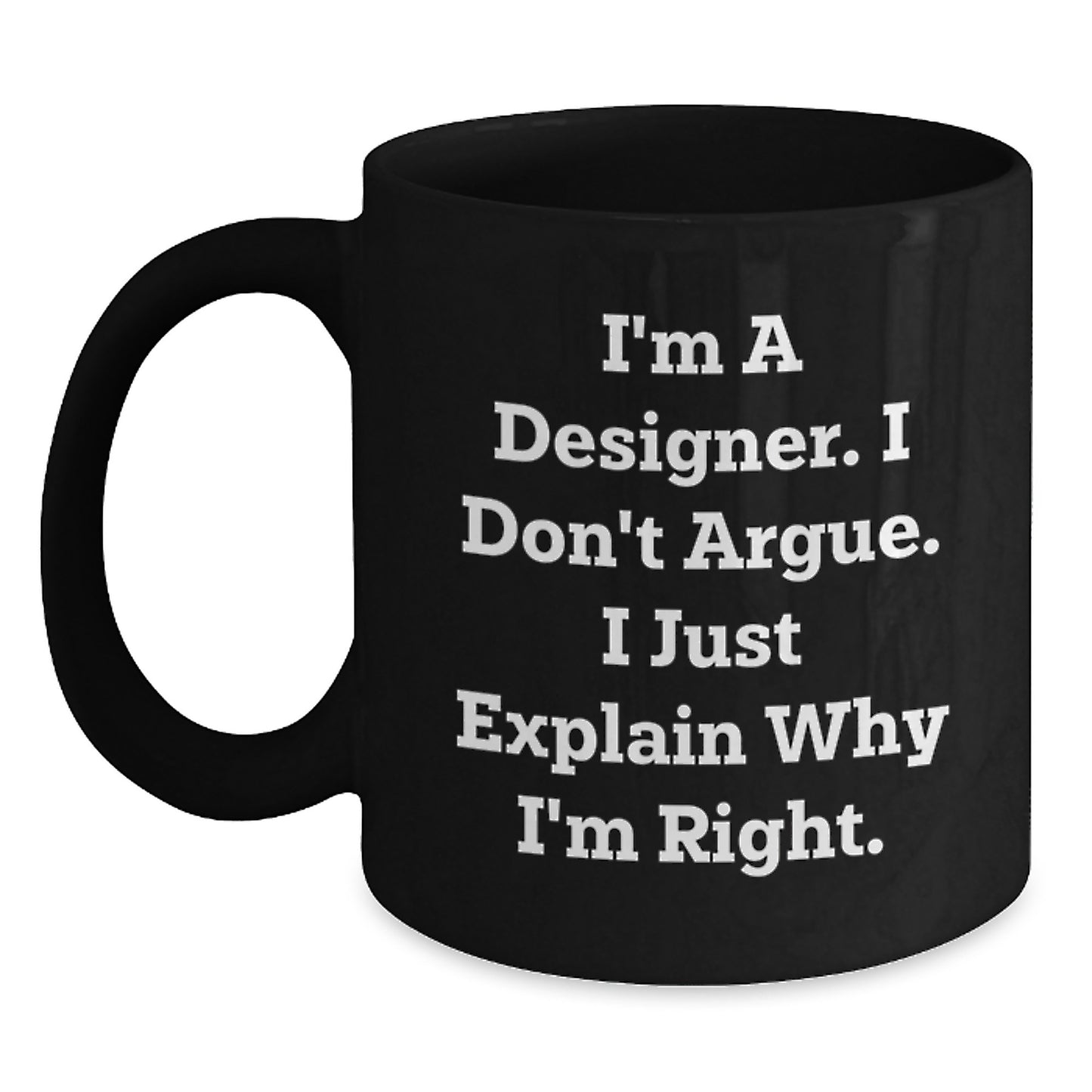 Designer Inspired Black Coffee Mugs - Funny Quote Gifts for Graduation from Friends and Family - Main