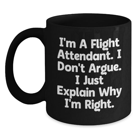 Funny Flight Attendant Gifts from Men to Wife on Mother's Day Funny Black Coffee Mug - Main