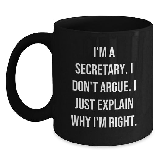 Funny Secretary Quotes Black Coffee Mugs Gifts from Friends for Secretary Graduation Unique - Main