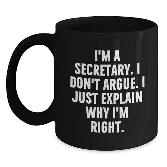 Funny Secretary Black Coffee Mug Gifts for Secretary from Friends, Graduation Unique Gifts for Secretary - Main