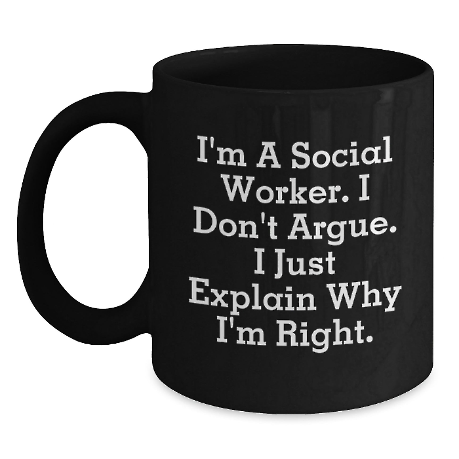 Funny Social Worker Gifts from Friends for Graduation Unique Black Coffee Mugs - Main