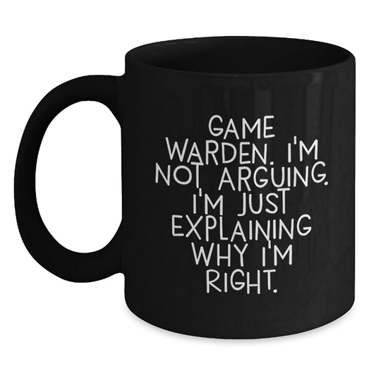 Funny Game Warden Black Coffee Mug Gifts from Friends for Game Warden Graduation Unique - Main