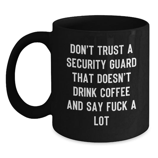 Funny Security Guard Gifts from Friends for Security Guards Black Coffee Mug for Graduation Unique Gifts - Main