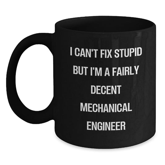 Funny Mechanical Engineer Gifts from Men to Women Valentine's Unique Black Coffee Mugs - Main