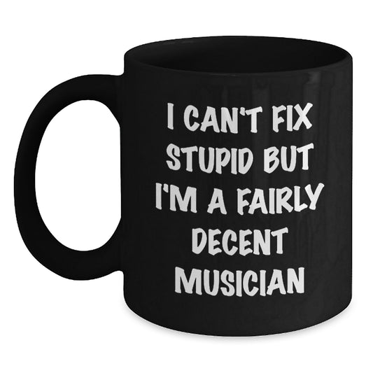 Funny Inspirational Gifts for Musician Friends on Valentine's Black Coffee Mug - Gifts from Men to Musicians - Unique Musician Gifts - Main