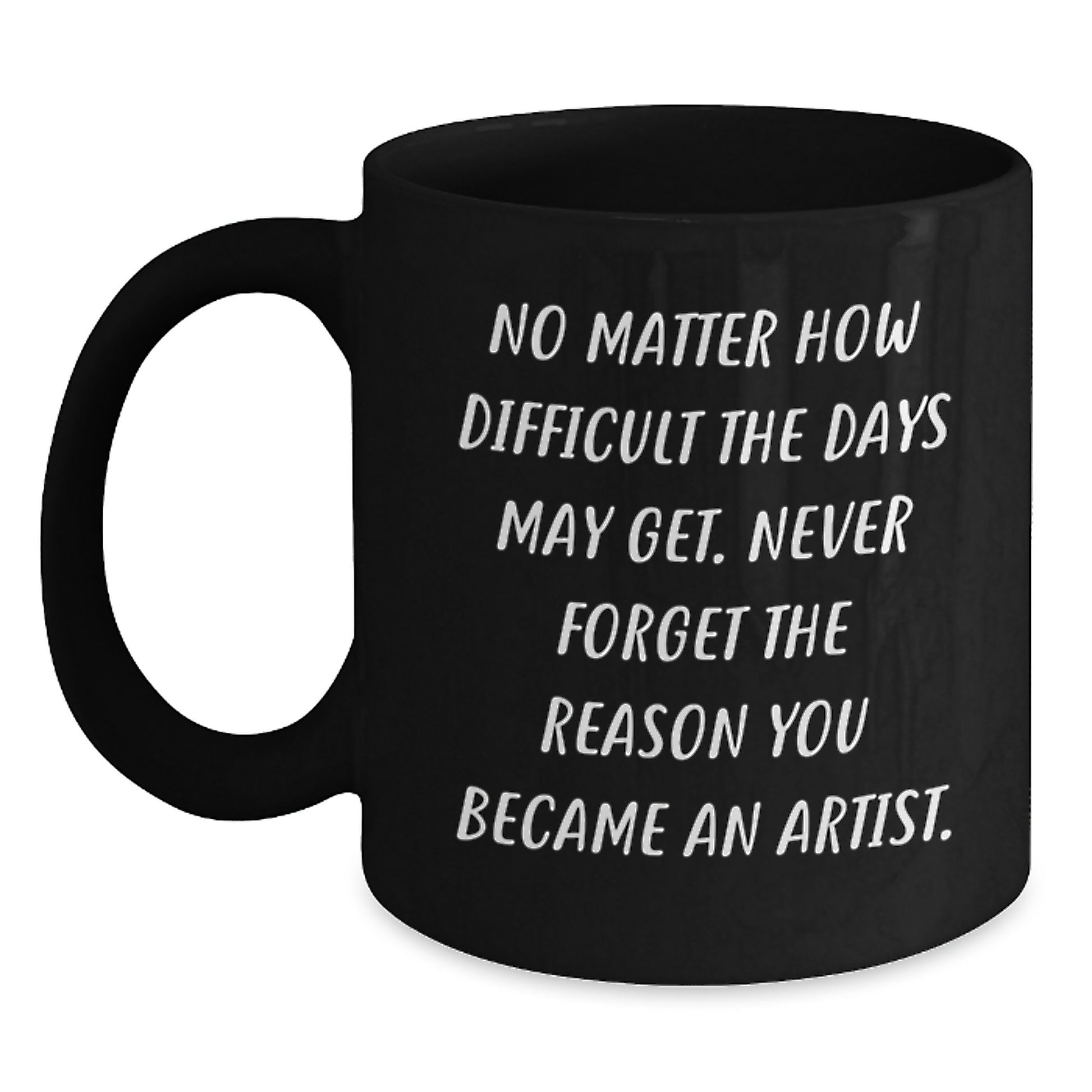 Artist Black Coffee Mug Gifts from Friends to Men with Inspirational Quote Never Forget The Reason You Became An Artist, Unique Graduation Gifts for Art Lovers - Main