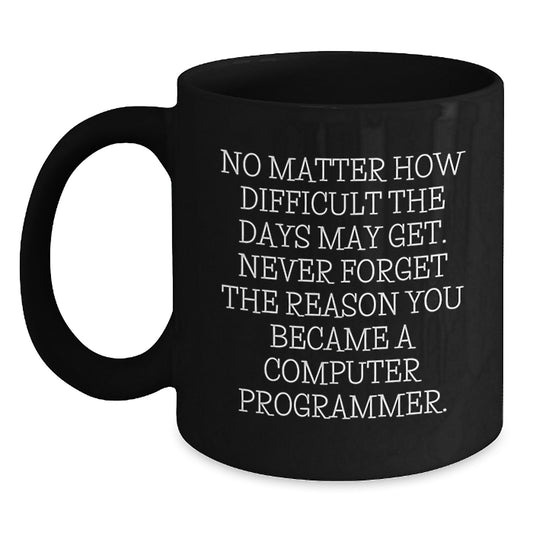 Funny Inspirational Computer Programmer Gifts from Friends for Men - Never Forget You Became a Computer Programmer Black Coffee Mug, Graduation Unique Gifts - Main