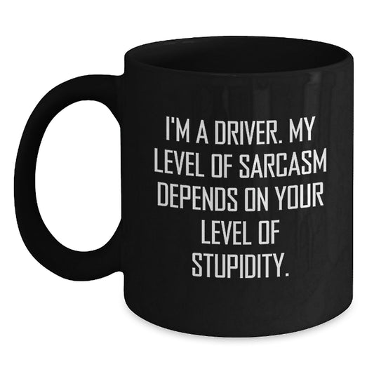 Funny Driver Gifts for Men Graduation Unique Black Coffee Mugs from Friends - Main