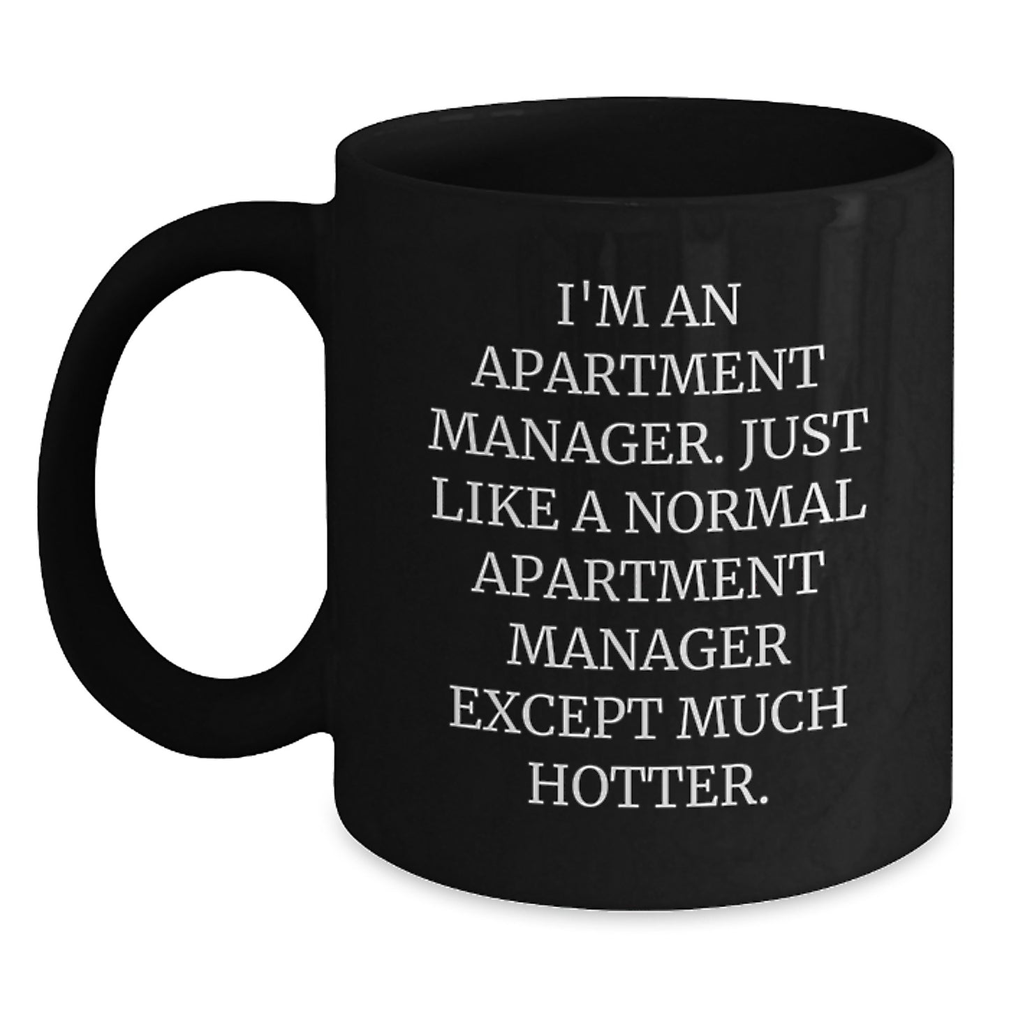 Funny Apartment Manager Gifts from Friends, Unique Black Coffee Mug for Apartment Manager, Perfect for Father's Day Unique Gifts - Main