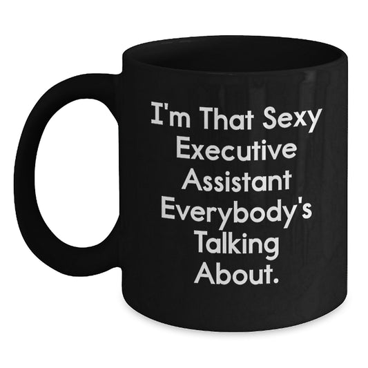 Funny Executive Assistant Gifts from Men to Women, Unique Christmas Memorable Presents for Executive Assistant Friends, Black Coffee Mug - Main