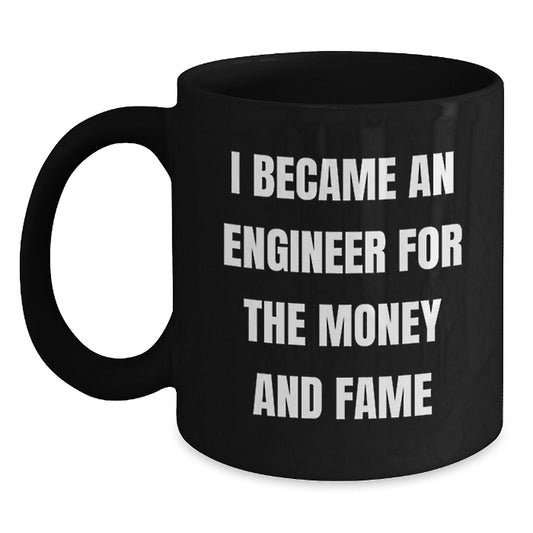 Funny Engineer Quotes Mug, Gifts for Engineer Men from Family, Christmas Unique Gifts, Black Coffee Mug for Engineer Friends - Main
