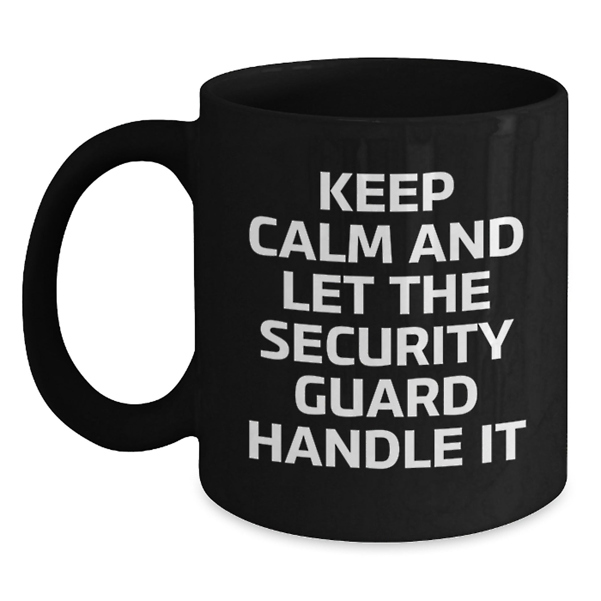 Funny Christmas Unique Gifts from Friends to Security Guard Black Coffee Mug - Main