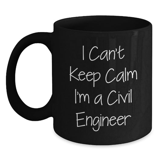 Unique Civil Engineer Christmas Unique Gift Ideas Funny Quote Black Coffee Mug for Men Women Friends - Main