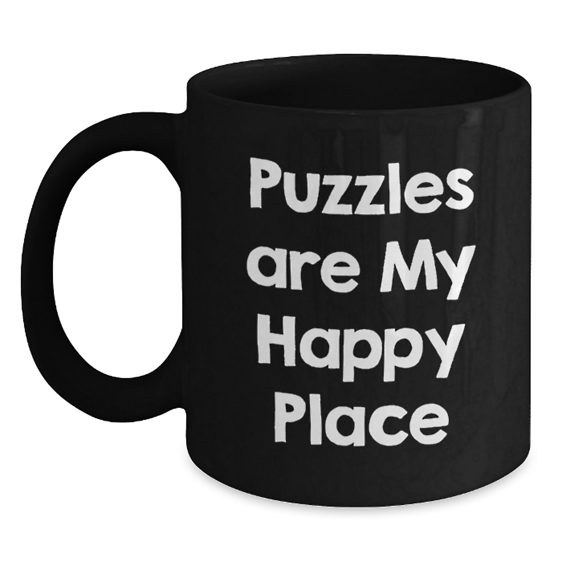 Puzzles Lover Gifts from Dad, Funny Puzzle Quote Black Coffee Mug for Father's Day Unique Gifts - Main