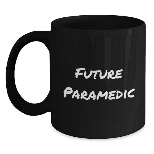 Funny Future Rescue Worker Christmas Unique Gifts for Rescue Workers from Friends and Family - Unique Black Coffee Mug - Main