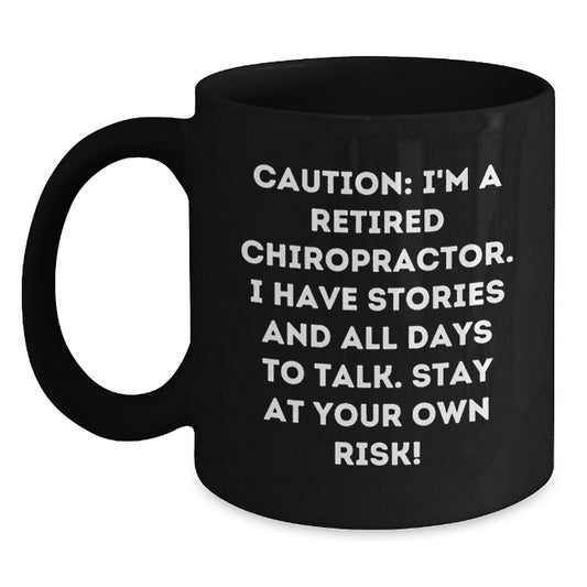 Funny Chiropractor Gifts, Black Coffee Mug for Retired Chiropractors, Graduation Unique Gifts from Friends - Main