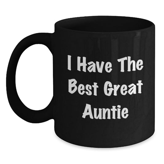 Funny Auntie Gifts from Men for Great Auntie on Father's Day Unique Gifts Unique Black Coffee Mugs with Great Auntie Quote - Main
