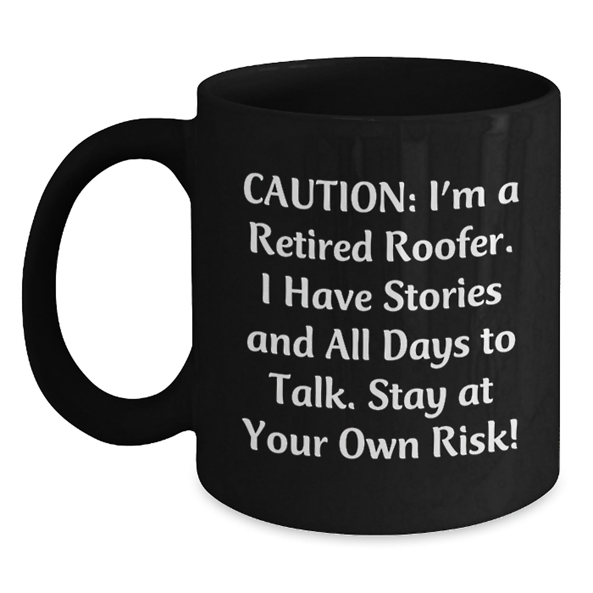 Funny Roofer Gifts from Friends - Black Coffee Mug for Him with 'I'm A Retired Roofer', Christmas Unique - Main