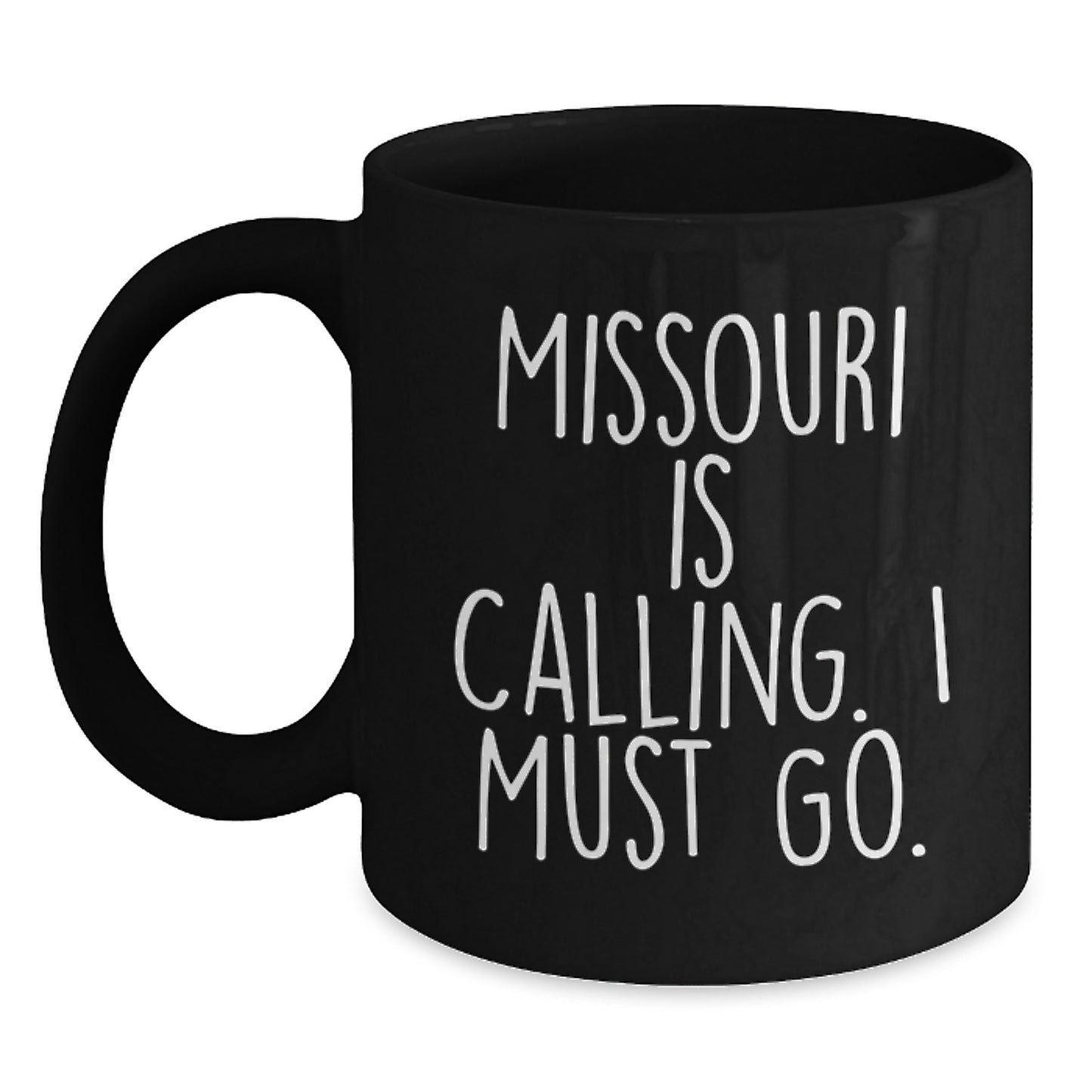 Missouri Gifts for Friends, Black Coffee Mugs with Funny Quote 'Missouri Is Calling. I Must Go.' - Christmas Unique Gifts from Family - Main