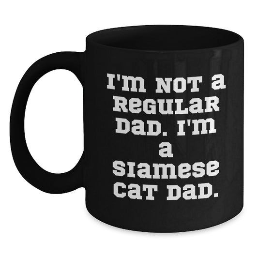 Siamese Cat Dad Funny Black Coffee Mug Gifts for Cat Enthusiasts, Men or Women, Christmas Unique Gifts from Friends or Family - Main