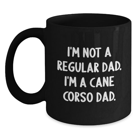 Cute Cane Corso Dad Gifts from Men to Graduating Cane Corso Dog Lovers - Funny Black Coffee Mug - Main