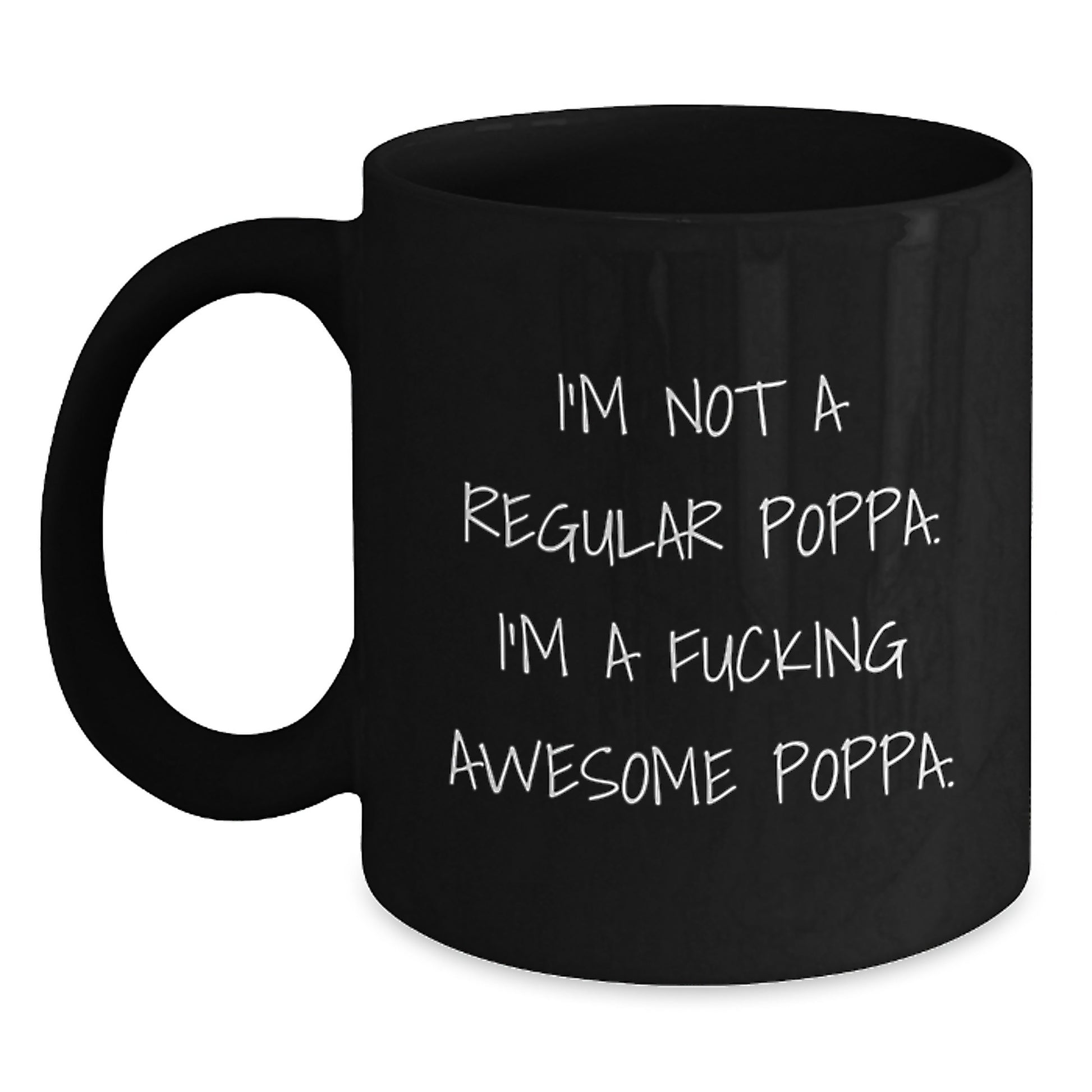 Funny Poppa Gifts from Men, Gifts for Awesome Poppa, Black Coffee Mug, Graduation Unique - Main