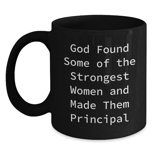 Funny Inspirational Principal Gifts from Friends to Principal, Black Coffee Mug for Graduation - Main