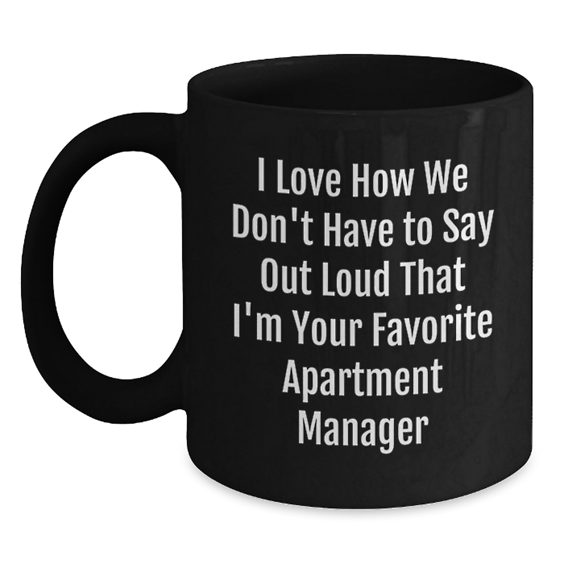 Funny Apartment Manager Gifts for Men from Apartment Managers, Black Coffee Mug for Graduation Unique Gifts - Main