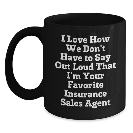 Funny Insurance Sales Agent Gifts for Men Black Coffee Mug - Birthday Unique Gifts from Family to Favorite Insurance Agent - Main