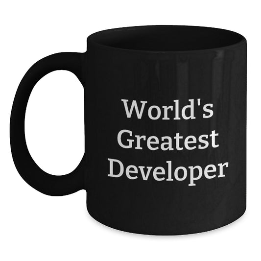 Funny Developer Gifts from Husband for World's Greatest Mom, Unique Black Coffee Mug for Code Lovers, Developer Mother's Day Unique Gifts Idea - Main